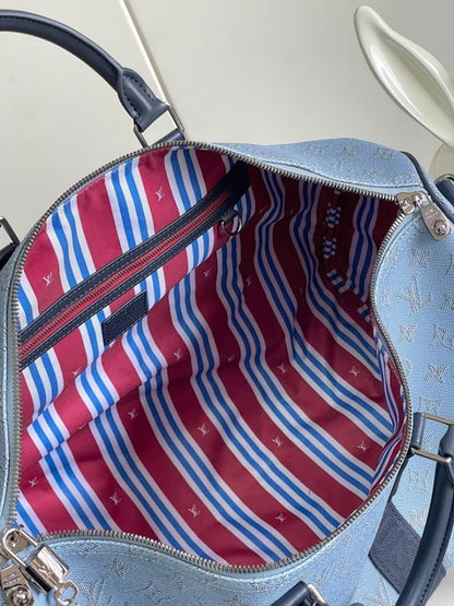 Keepall Monogram Leather Travel Bag
