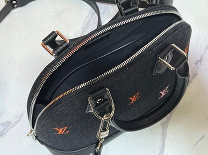 Modern Premium Black Embroidered Denim Shoulder Bag