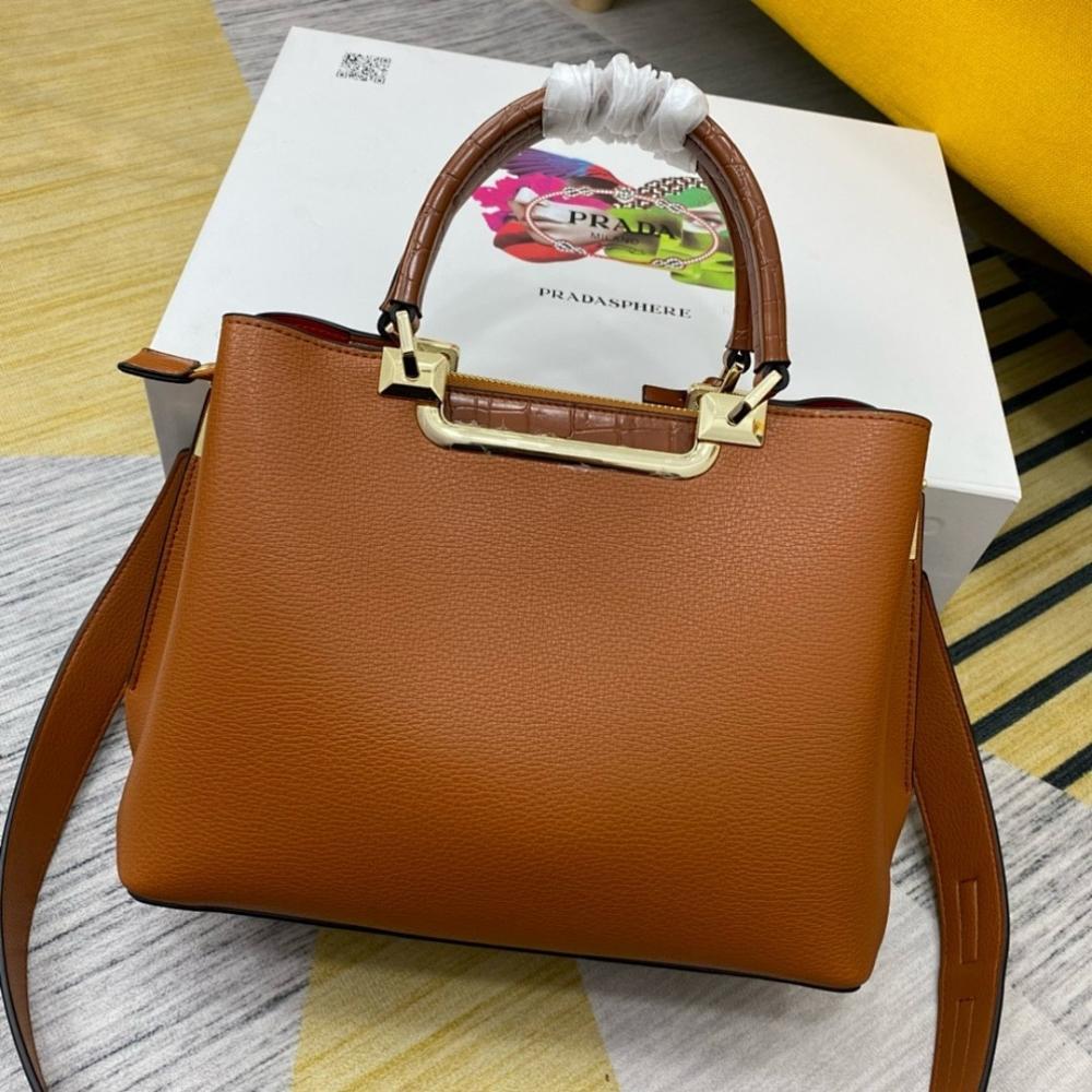 Modern Italian-Inspired Calfskin Top Handle Bag