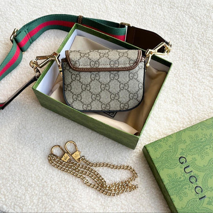 Modern Italian-Inspired Brown Monogram Shoulder Bag