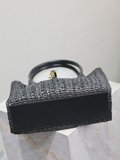 Classic Italian-Inspired Woven Leather Bag