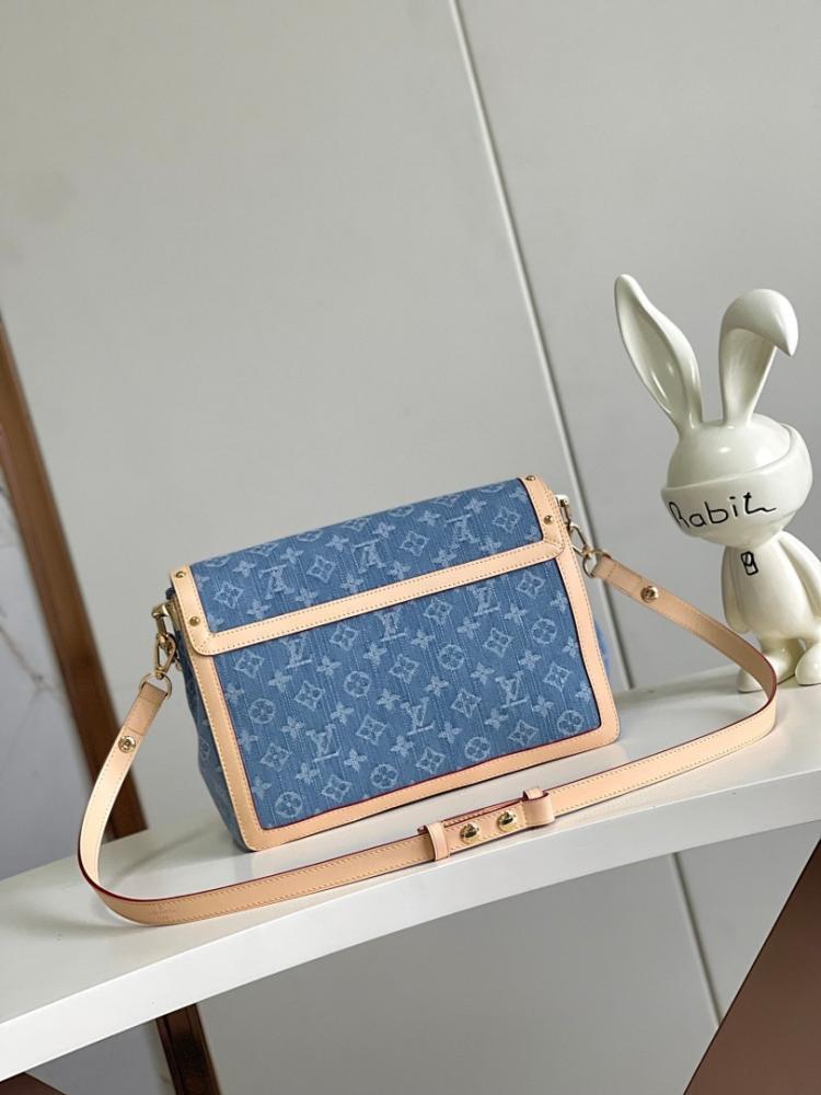 Dauphine Woven Denim Top Handle Bag