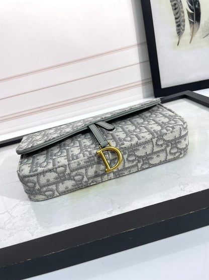 Saddle Grey Printed Shoulder Bag