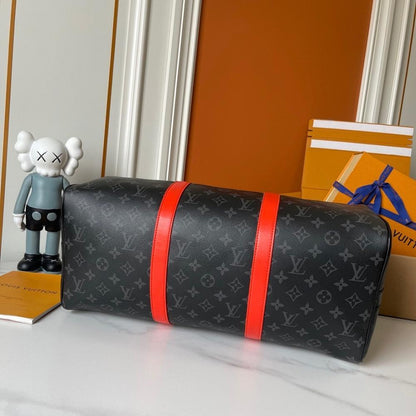 Keepall Monogram Leather Travel Bag