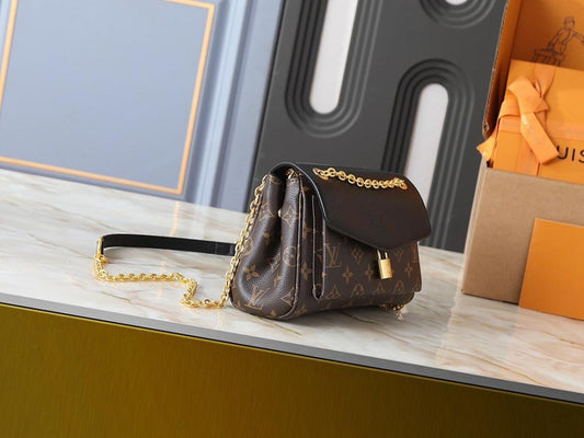 Modern Refined Gold Monogram Leather Shoulder Bag