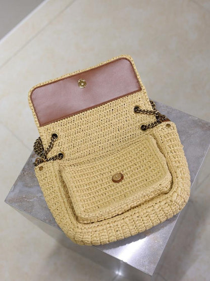 Niki Raffia Top Handle Bag