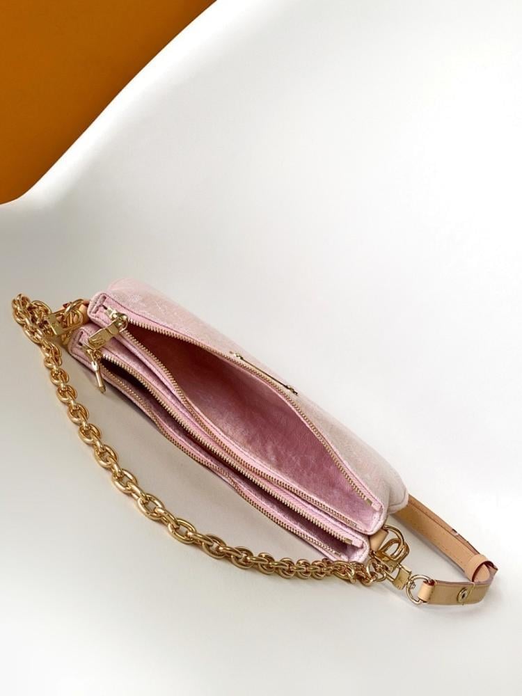Italian-Inspired Elegant Gold Monogram Leather Crossbody Bag