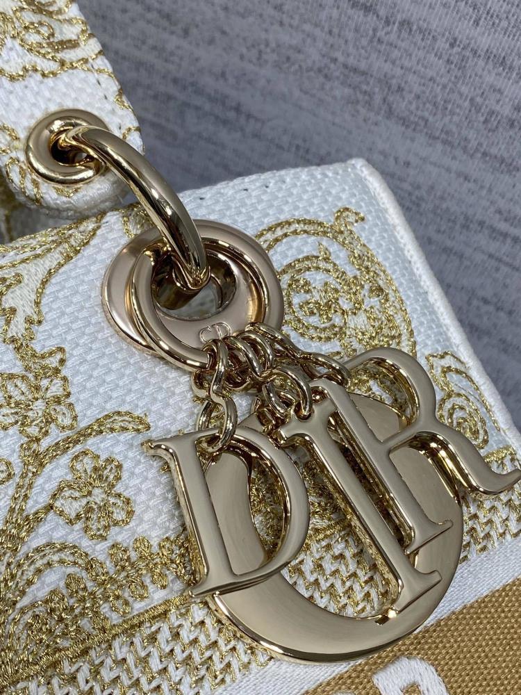 Gold Embroidered Top Handle Bag