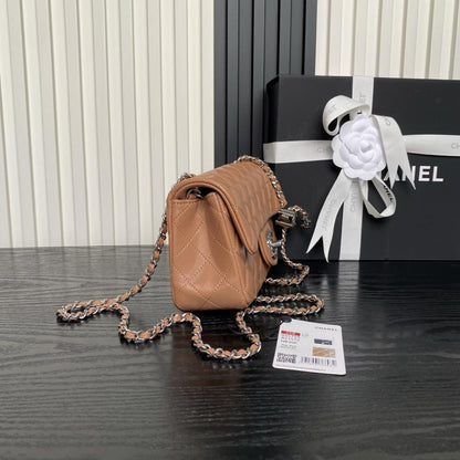 Gold Leather Top Handle Bag