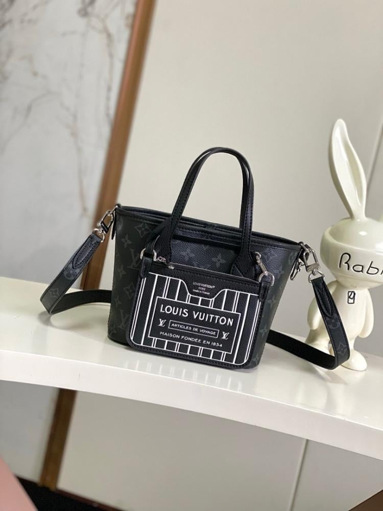 Neverfull Black Monogram Leather Shoulder Bag