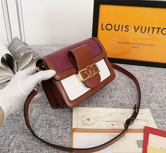 Dauphine Black Calfskin Shoulder Bag