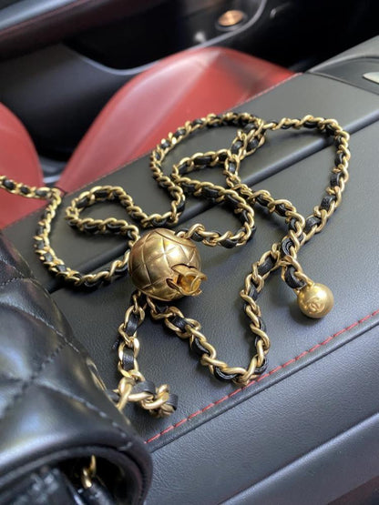 Gold Lambskin Top Handle Bag