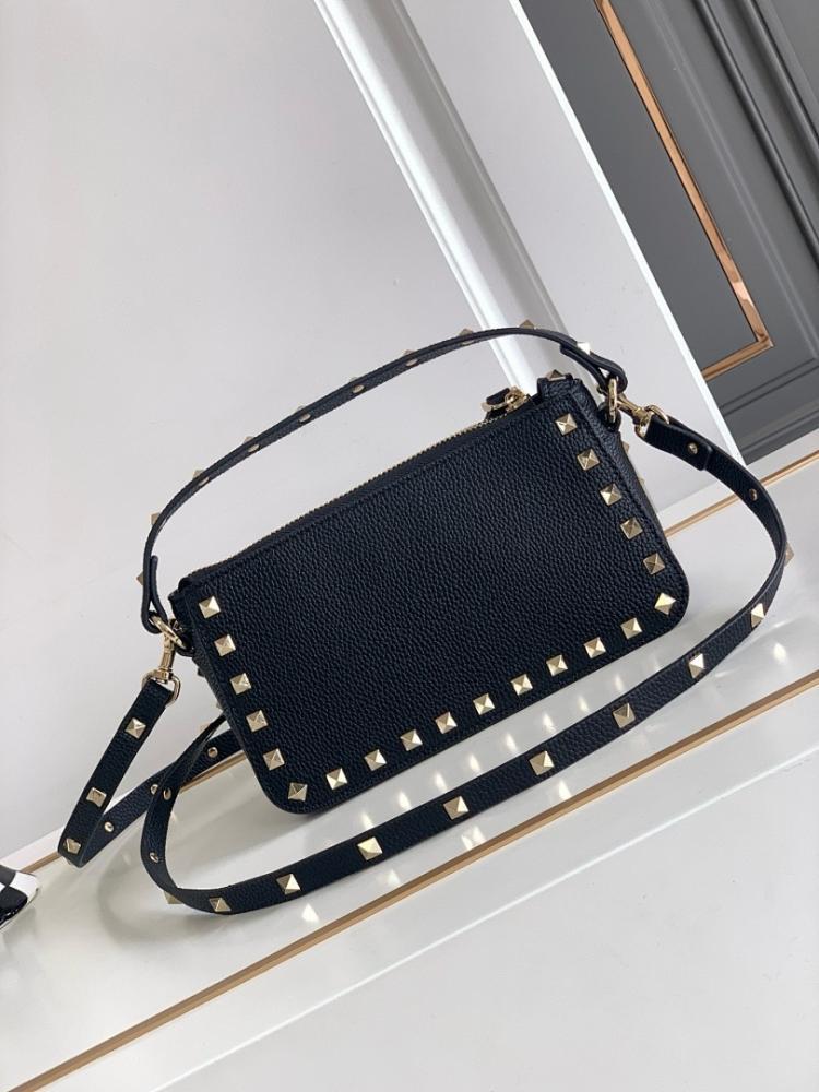 Modern Italian-Inspired Studded Leather Crossbody Bag