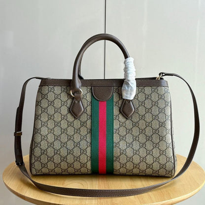 Ophidia Brown Top Handle Bag