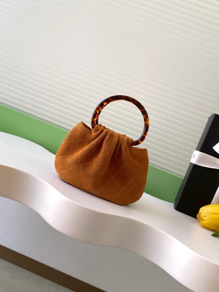 Suede Top Handle Bag
