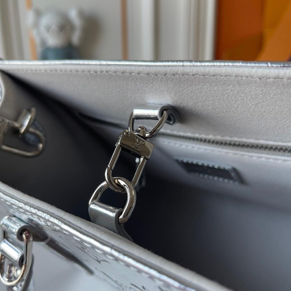 OnTheGo Silver Monogram Tote Bag