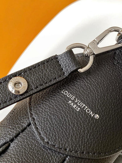 Modern Elegant Monogram Leather Shoulder Bag