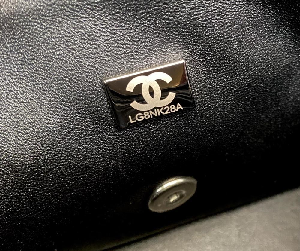 Gold Lambskin Top Handle Bag