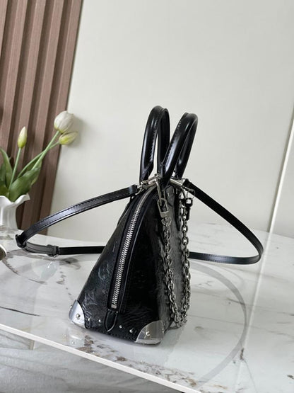 Alma Monogram Leather Crossbody Bag