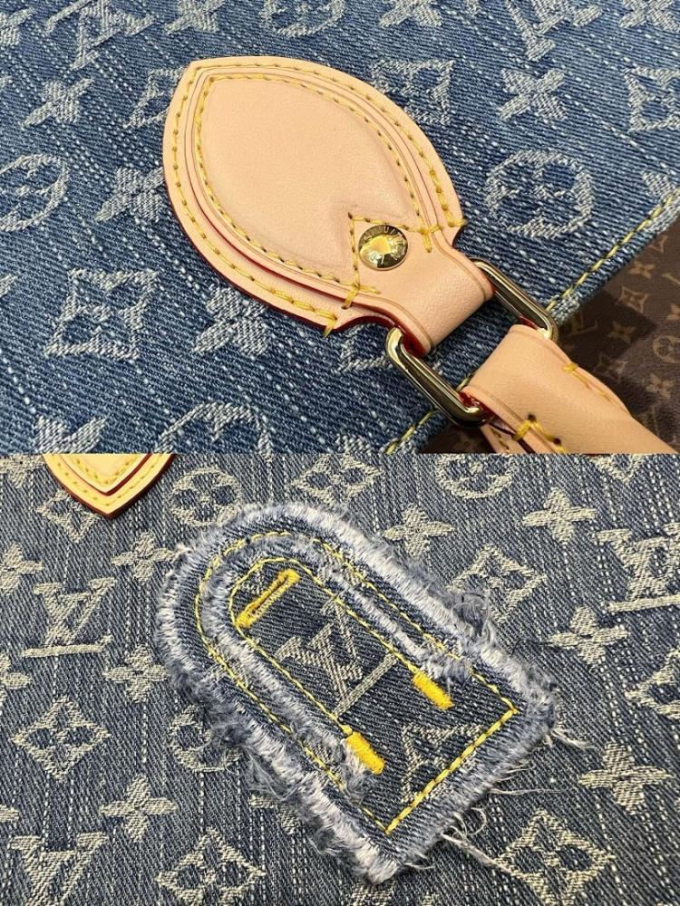 Classic Italian-Inspired Denim Shoulder Bag