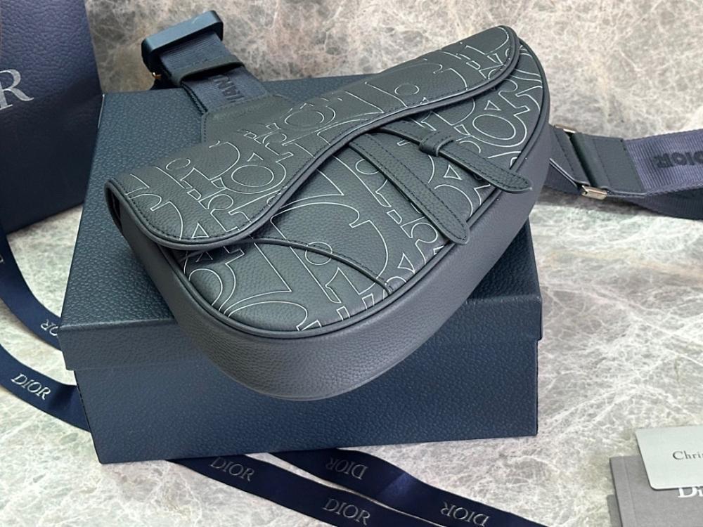 Elegant Refined Blue Leather Crossbody Bag