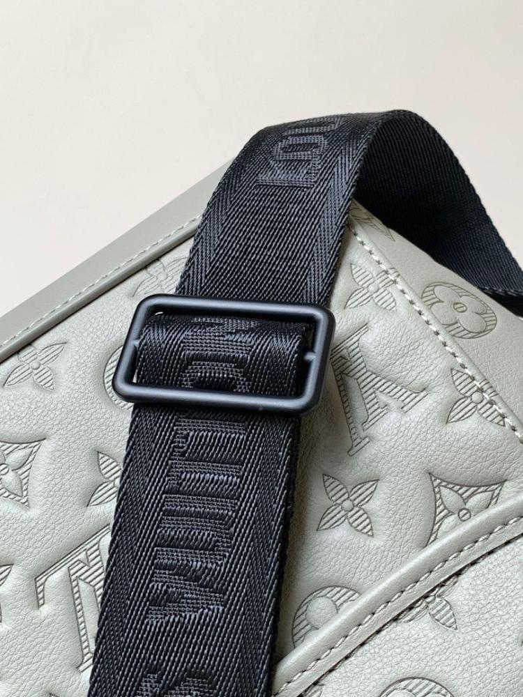 Italian-Inspired Elegant Monogram Leather Shoulder Bag