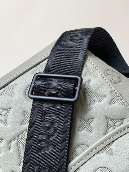Italian-Inspired Elegant Monogram Leather Shoulder Bag