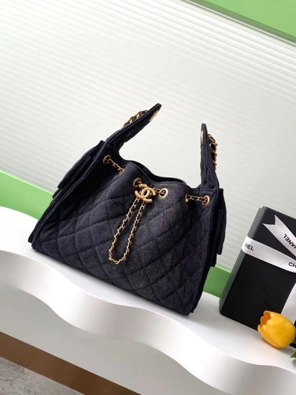 Denim Top Handle Bag