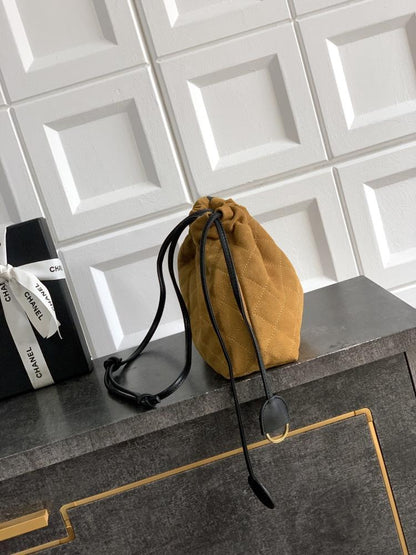 Black Suede Top Handle Bag