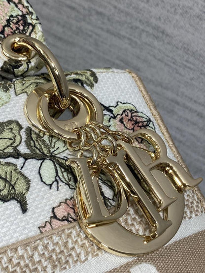 Gold Embroidered Top Handle Bag