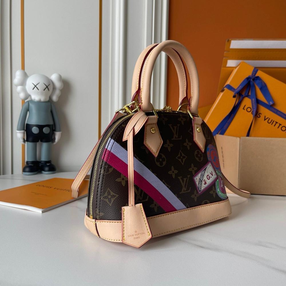 Alma Monogram Leather Shoulder Bag