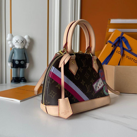 Alma Monogram Leather Shoulder Bag