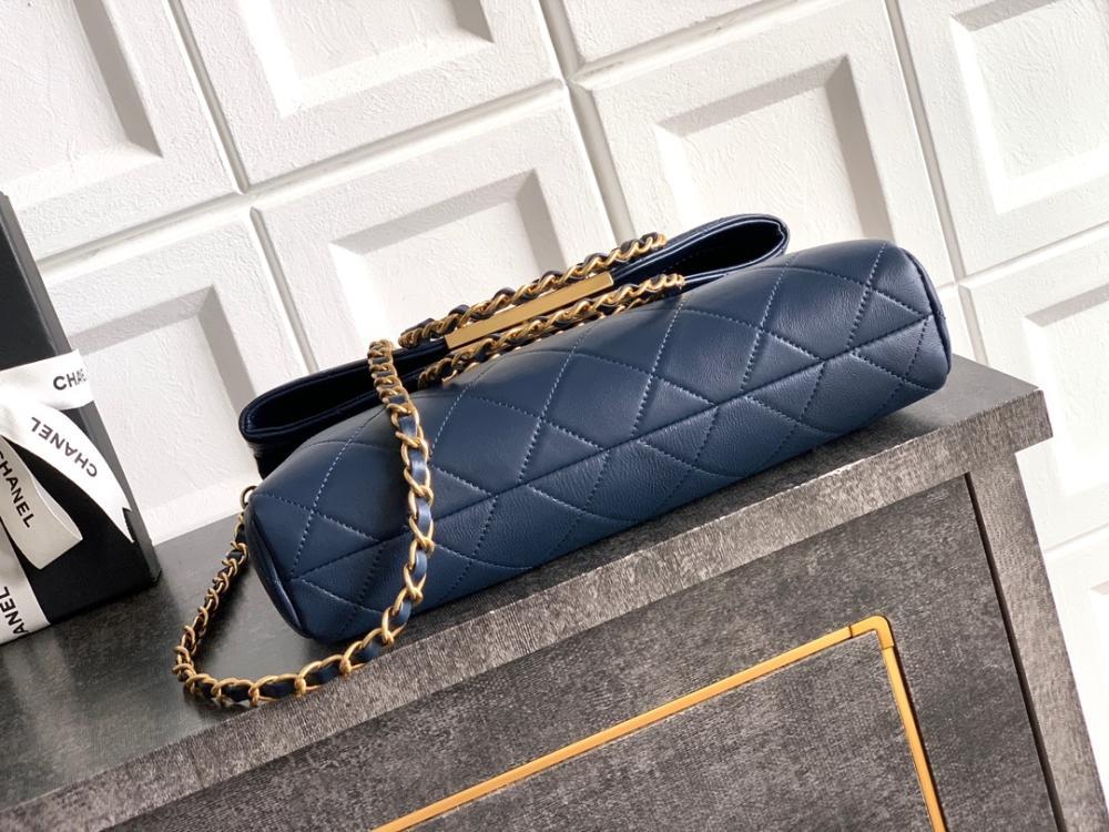 Gold Leather Top Handle Bag