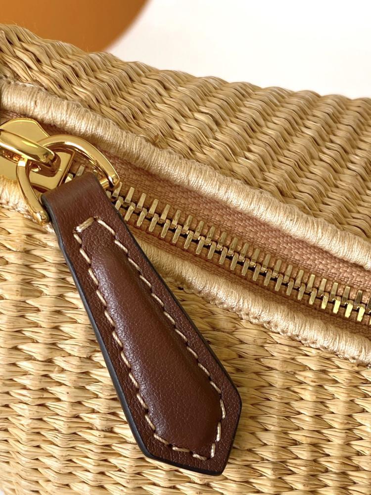 Gold Straw Shoulder Bag