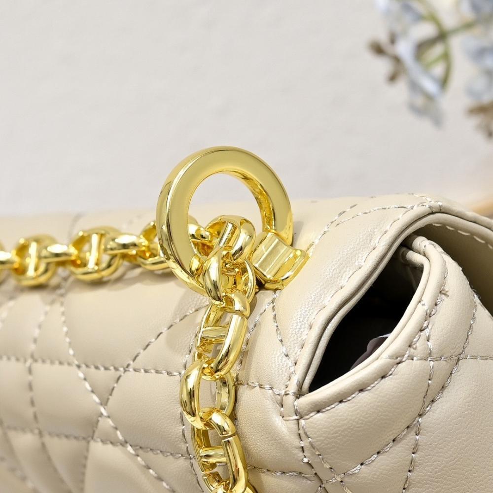 Luxury Stylish Gold Lambskin Shoulder Bag