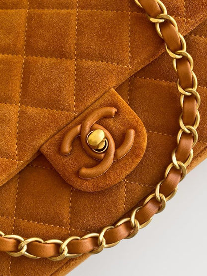 Alma Gold Suede Top Handle Bag
