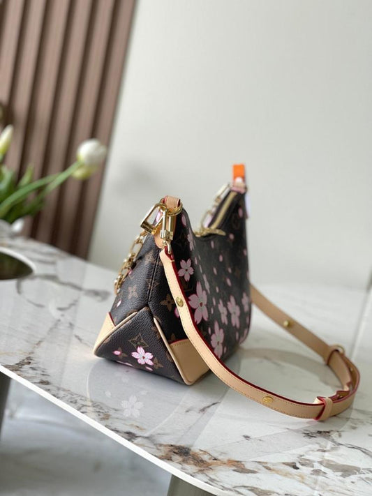 Modern Refined Monogram Leather Shoulder Bag