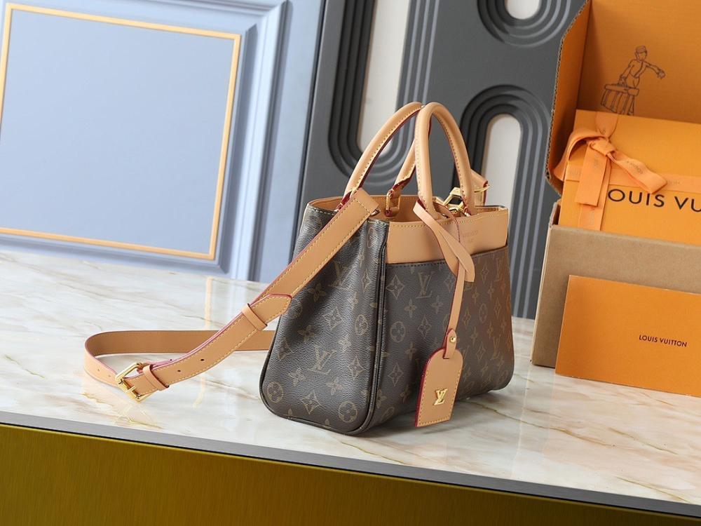 Modern Refined Gold Monogram Leather Shoulder Bag