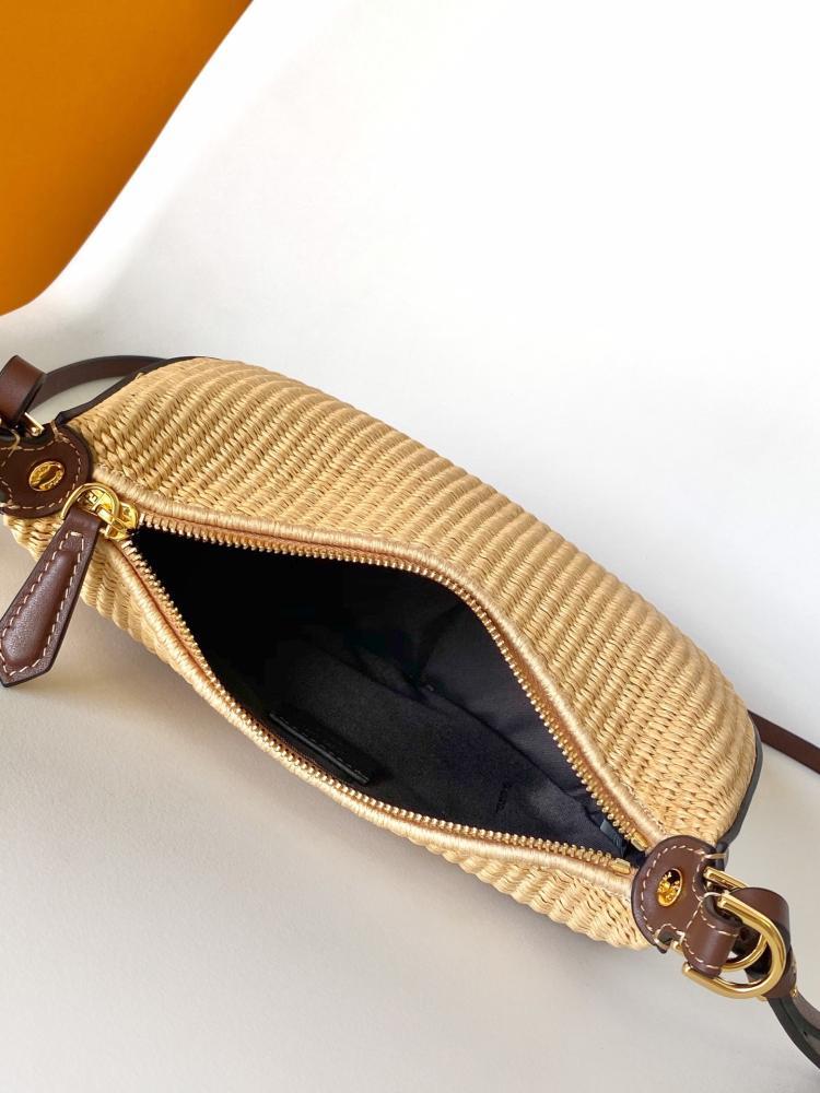 Gold Straw Shoulder Bag