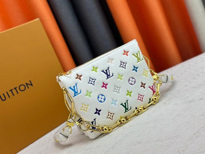 Elegant Stylish Monogram Denim Shoulder Bag