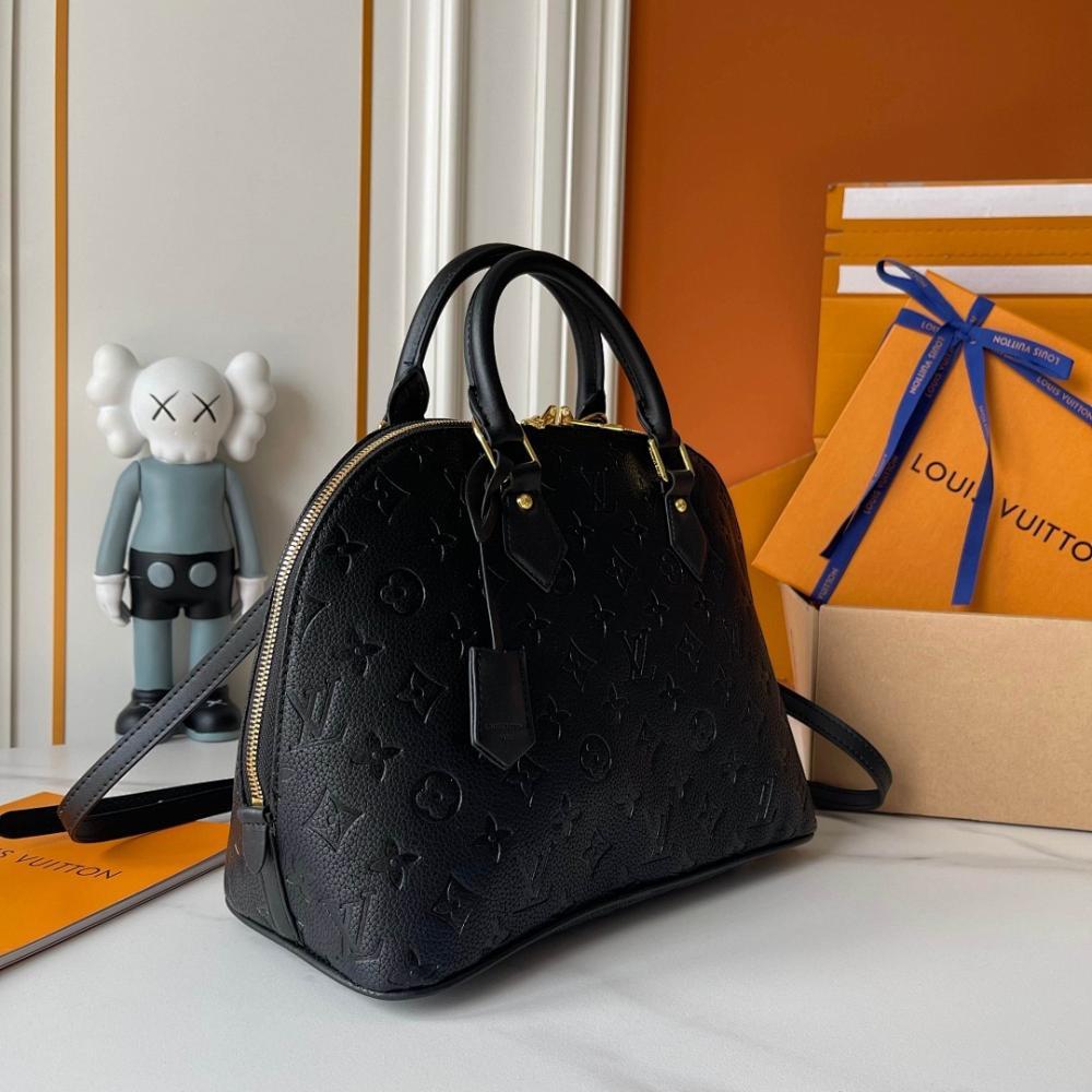 Alma Gold Monogram Leather Bucket Bag