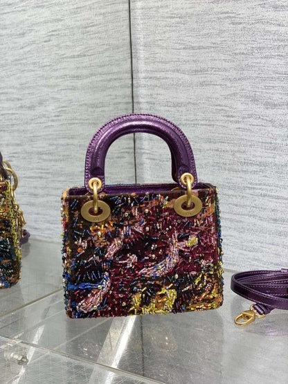 Embroidered Top Handle Bag