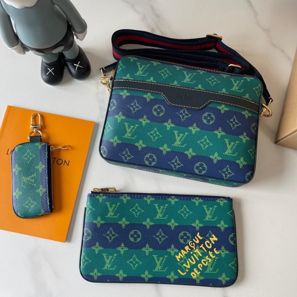 Modern Italian-Inspired Monogram Leather Shoulder Bag