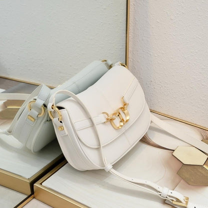 Stylish Refined Gold Printed Leather Shoulder Bag