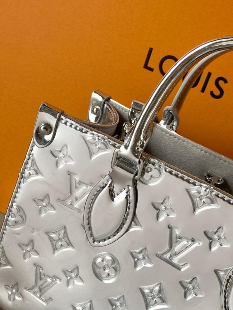 OnTheGo Silver Monogram Tote Bag