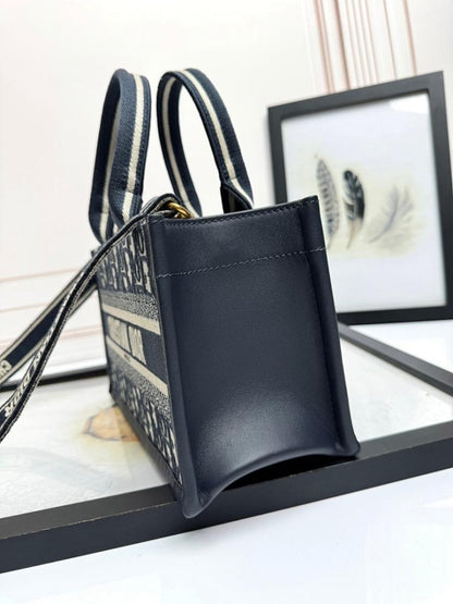 Modern Blue Embroidered Calfskin Shoulder Bag – Limited Edition