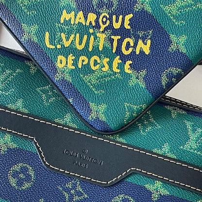 Modern Italian-Inspired Monogram Leather Shoulder Bag