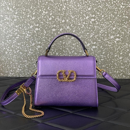 Crystal-Embellished Top Handle Bag