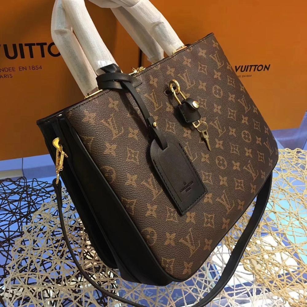 Stylish Premium Monogram Calfskin Top Handle Bag