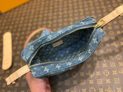 Stylish Refined Blue Denim Shoulder Bag